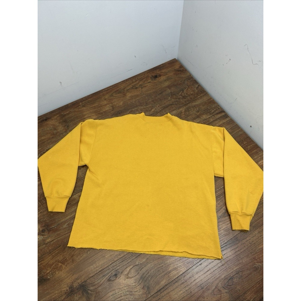 Vtg 80s Dodger Missouri Tigers Mizzou NCAA Crewneck Sweatshirt Gold LRG *Cropped - Picture 3 of 16